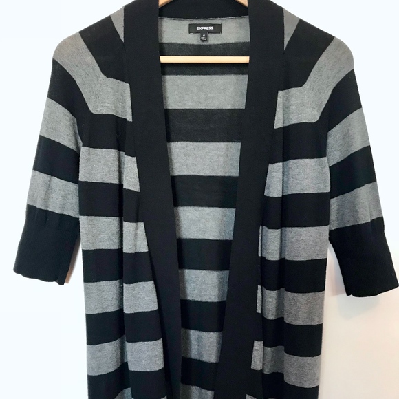 Express Sweaters - Express Thin Knit Open Front 3/4 Sleeve Sweater